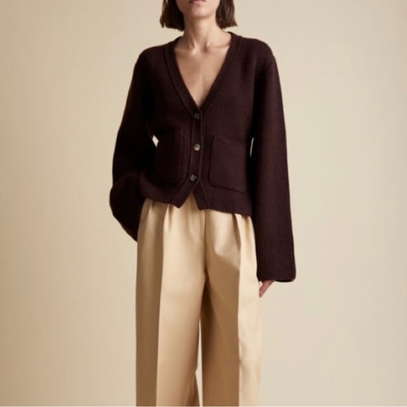 KHAITE Sweaters - Khaite scarlet cardigan rosewood brown nwt cashmere